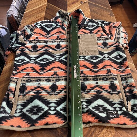 Wesc Fleece Sweater Aztec 1/2 Zip Chest Pocket Mens Large Womens XL - Picture 8 of 9